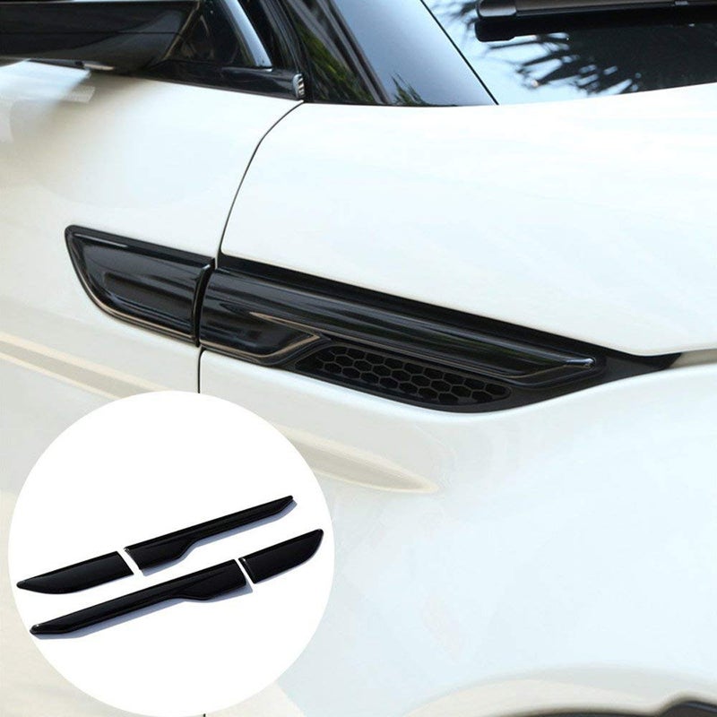 YIWANG ABS Chrome Side Door Fender Air Vent Outlet Trim for Land Rover Range Rover Evoque 2012-2018 Car Accessories (Gloss Black) - Image 1